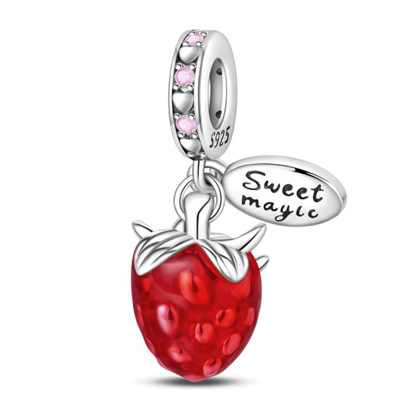 100% Copper Wedding Dress Flower Strawberry Snow Pear Watermelon Sweet 3Mm Charms Beads Pendants Diy Fine Jewelry