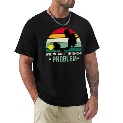 Retro Vintage Pickleball Player Ask Me About My Dinking Problem TShirt Casual Basic Short Sleeve TShirt