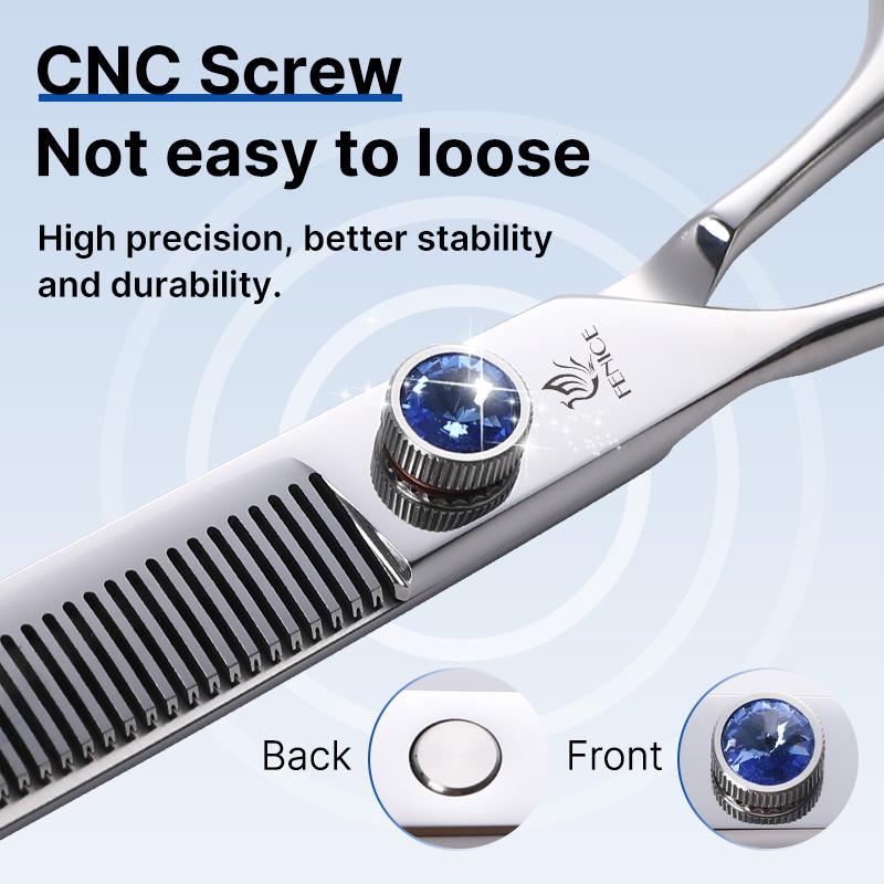 Fenice Professional 7.0/7.5/8 Inch JP440C Steel Left Hand Shears Blue Diamond Double Tail Nail Scissors Set for Pet Dog Grooming
