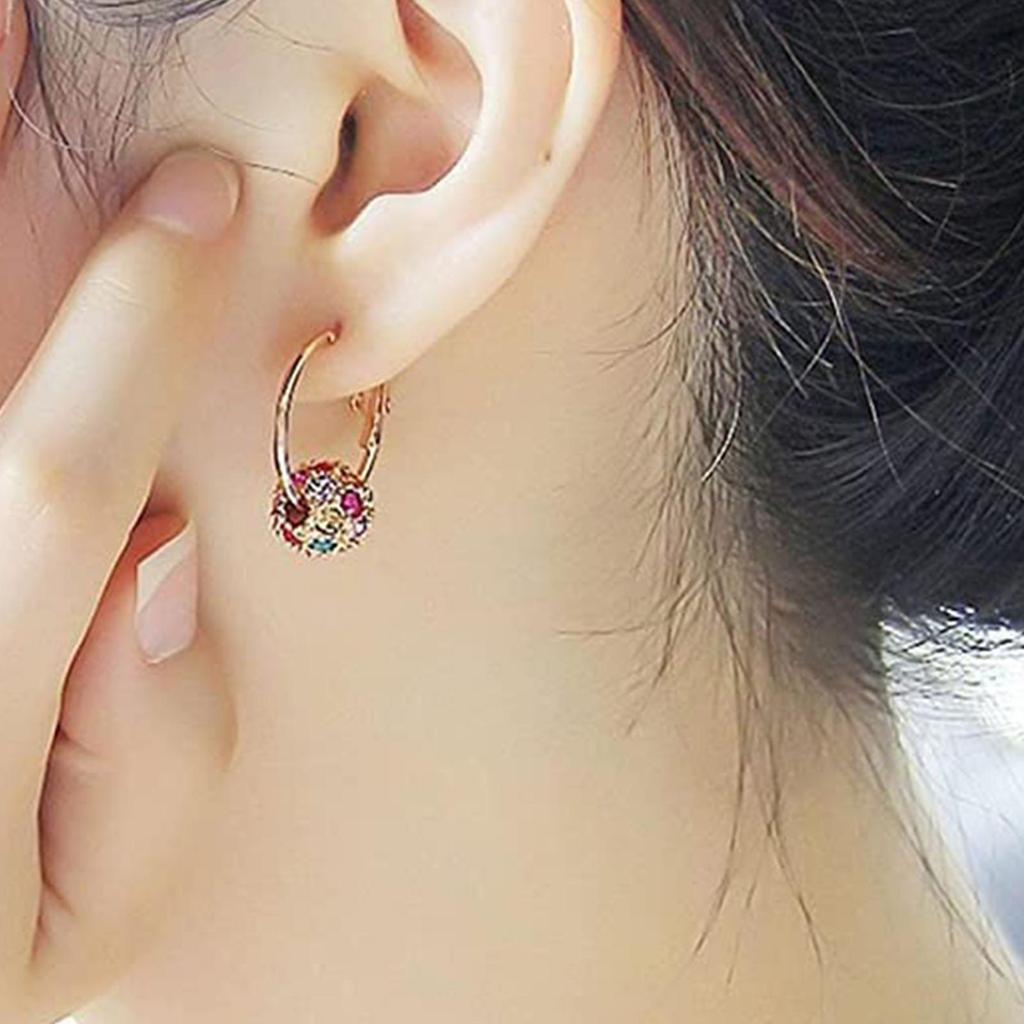 Fashion Earrings, Ear Jewelry, Colored Diamond Ball Beads Earrings, Women Ear Party Jewelry