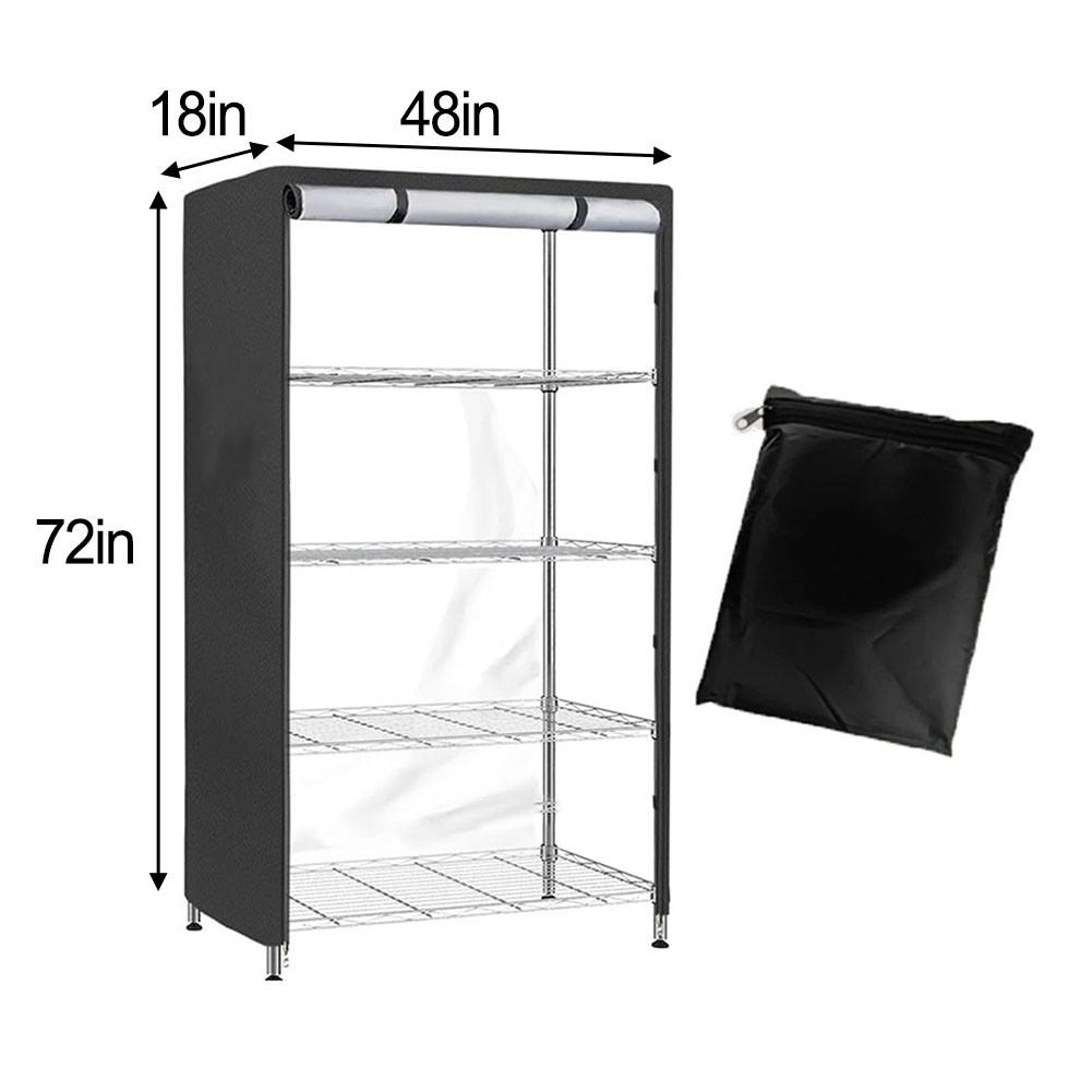 3-way Zipper Access See Through Cover Storage Shelf Cover 5-tier Rack Cover