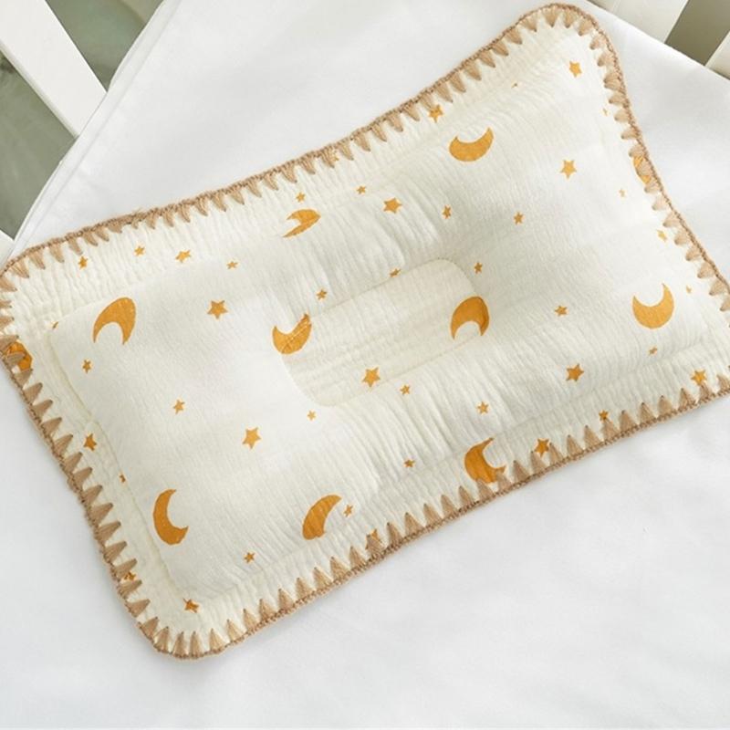 Newborn Pillow Baby Head Pillow with Cartoon Pattern Soft Breathable Neck Support Baby Pillows Travel Pillow Baby Supply