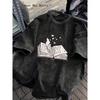 Herren-Wasch-T-Shirt, Gothic Retro Used-Look, Grafikdruck Rundhalsausschnitt Kurzarm, Offenes Buch, Weiches Bequemes Tägliches Lässiges T-Shirt