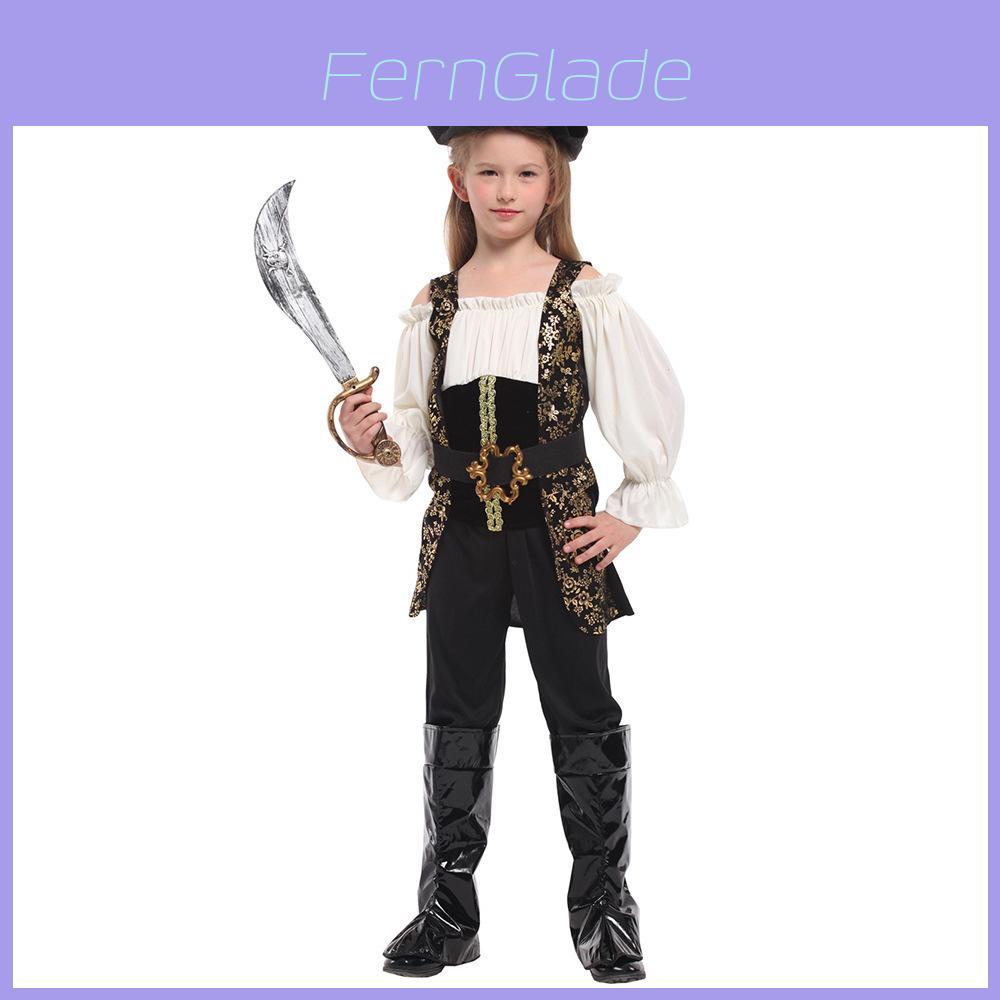 Beautiful Caribbean Pirate Costume For Girls Featuring High-quality Polyester Fabric
