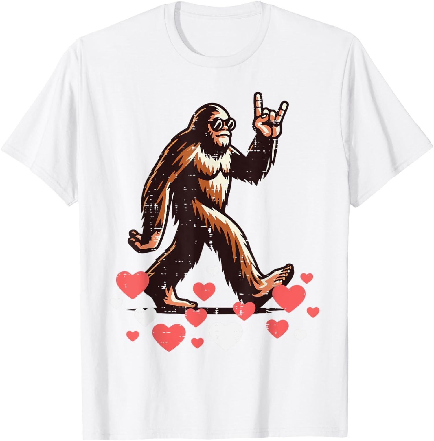 Funny Valentines Day Rocker Big-foot Rock Sasquatch Unisex T-Shirt XXXL