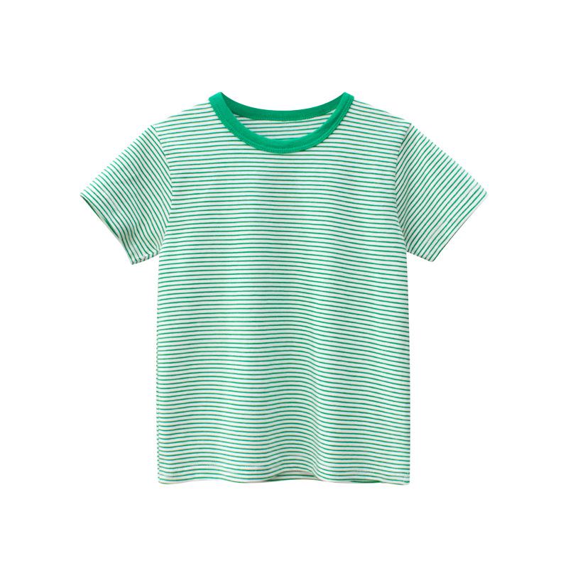 2022 Summer Korean Style Kids' Striped Short Sleeve T-shirt One Piece