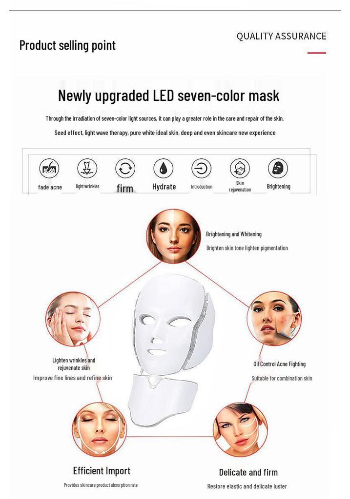 LED Spectrum Facial Care Mask with Neck Beauty Treatment