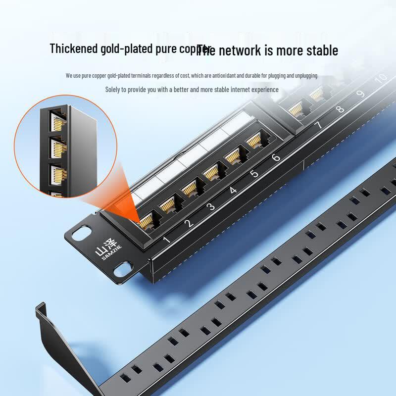 SAMZHE Cat6 Gigabit 24-Port Patch Panel
