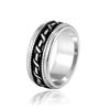 Titanium Steel Men's Retro Hip Hop Rotatable Ring - Non-fading, Unique Design