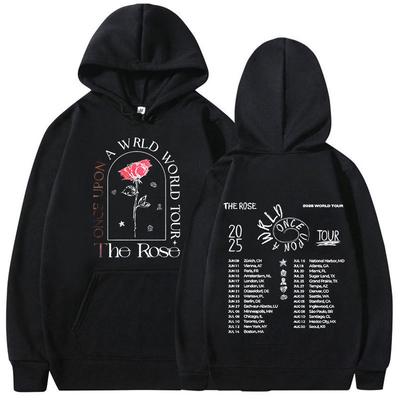 Bluza z kapturem The Rose Once Upon AWRLD World Tour 2025 z nadrukiem, męska, damska, hip-hopowa, K-popowa, polarowa, prezent dla fanów, odzież uliczna
