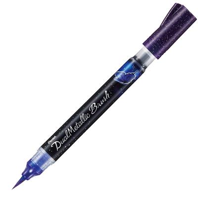 Pentel Dual Metallic Brush Violet Metallic Blue + XGFH-DV