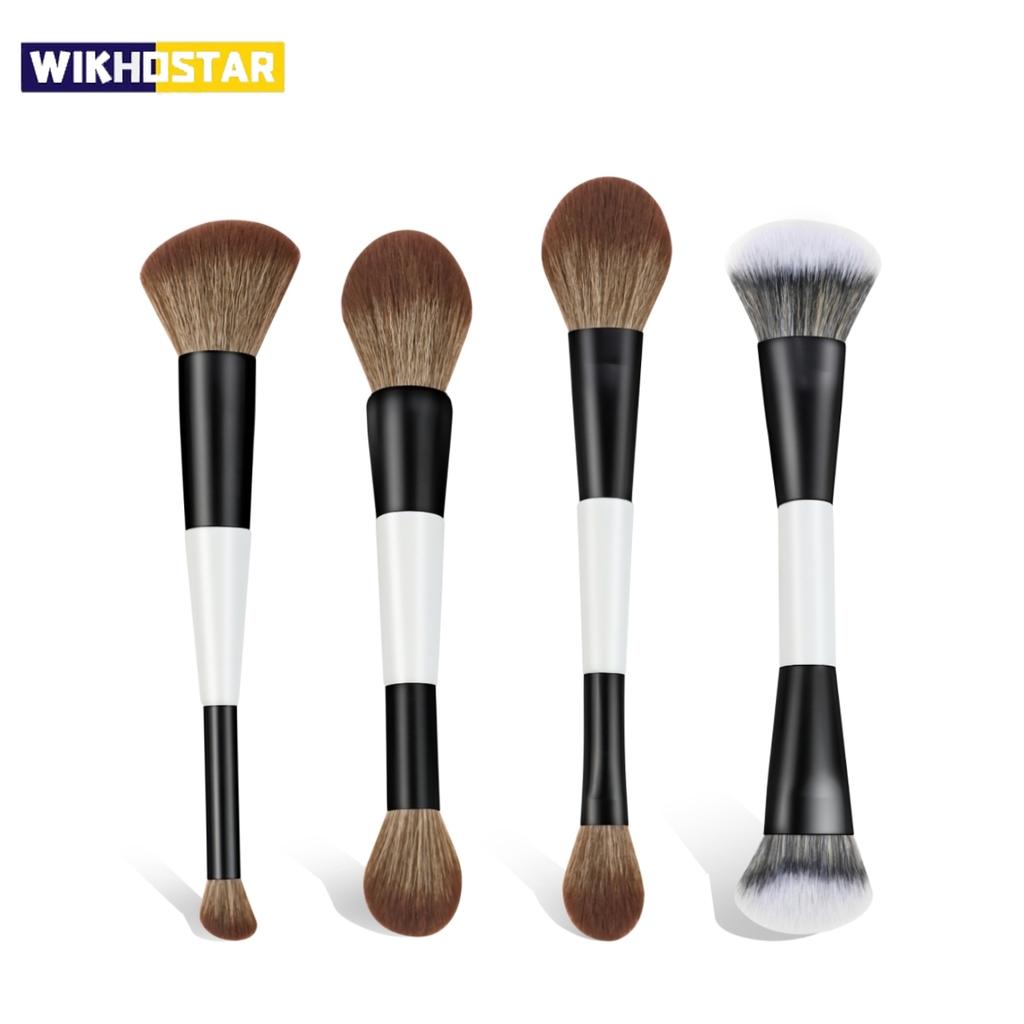 4 Double-Headed Makeup Brushes, Multi-Functional Makeup Brush, Loose Powder Brush,Concealer Brush, Blush Brush, Gift for Ladies and Girls