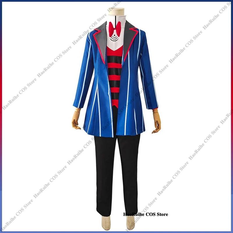 Helluva Boss Blitzo Cosplay Costume Top Coat Pants Hat Bow Tie Sets Anime Cosplay Halloween Carnival Party Men Uniform Outfits