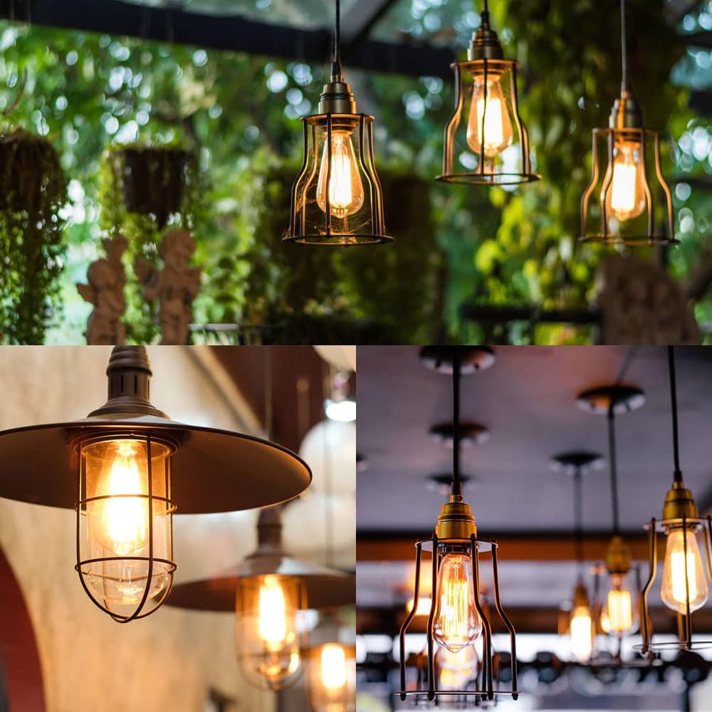 10 PZ Lampadina LED Edison ST64 4W E27 220V Decorazione Vintage Lampada con Filamento in PC Illuminazione Retrò Bianco Caldo Stile Antico per Luci a Stringa