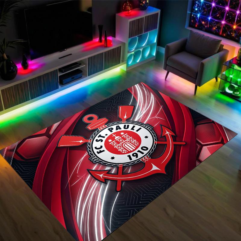 Fulham Football Design Crystal Velvet Carpet Cozy Non?Slip Printed Rug For Bedroom Living Room Entrance