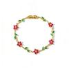 Tide Multiple Color Flower Rhinestone Branch Leaf Bracelet Dopamine Niche Sense Copper Women's Bangle Gifts