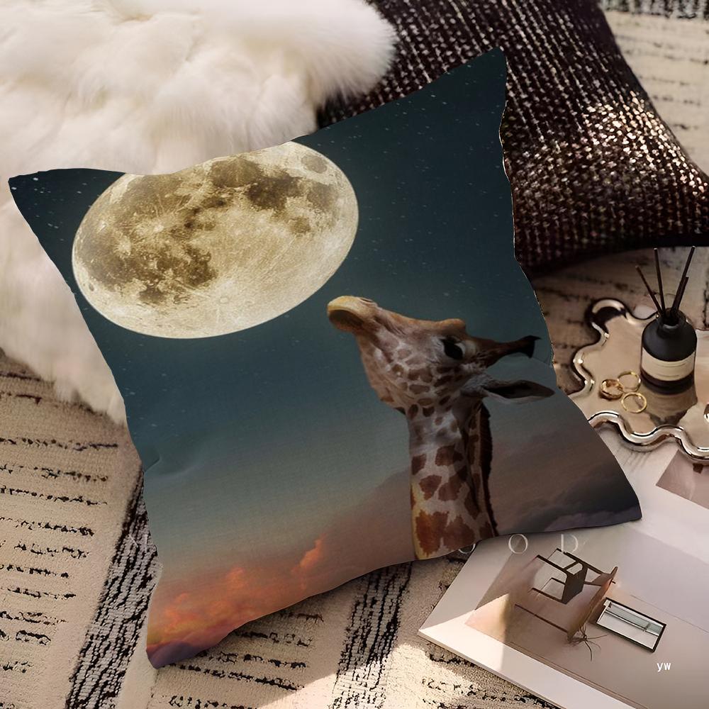Giraffe Personalized Picture Text Home Decorative Pillows Household Gifts 45x45cm