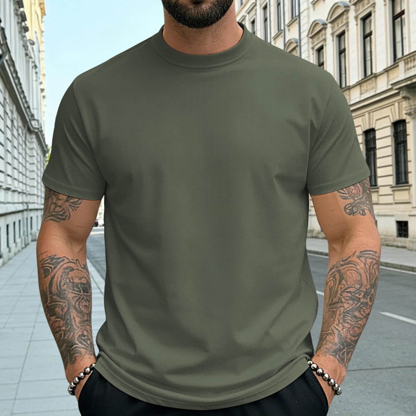 Men s Summer Short-sleeve Quick-drying T-shirt Undershirt Top L