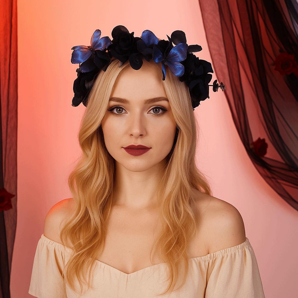 Fashion Halloween Headband Exquisite Cosplay Headband Simulation Flower Headband  Costume Accessory