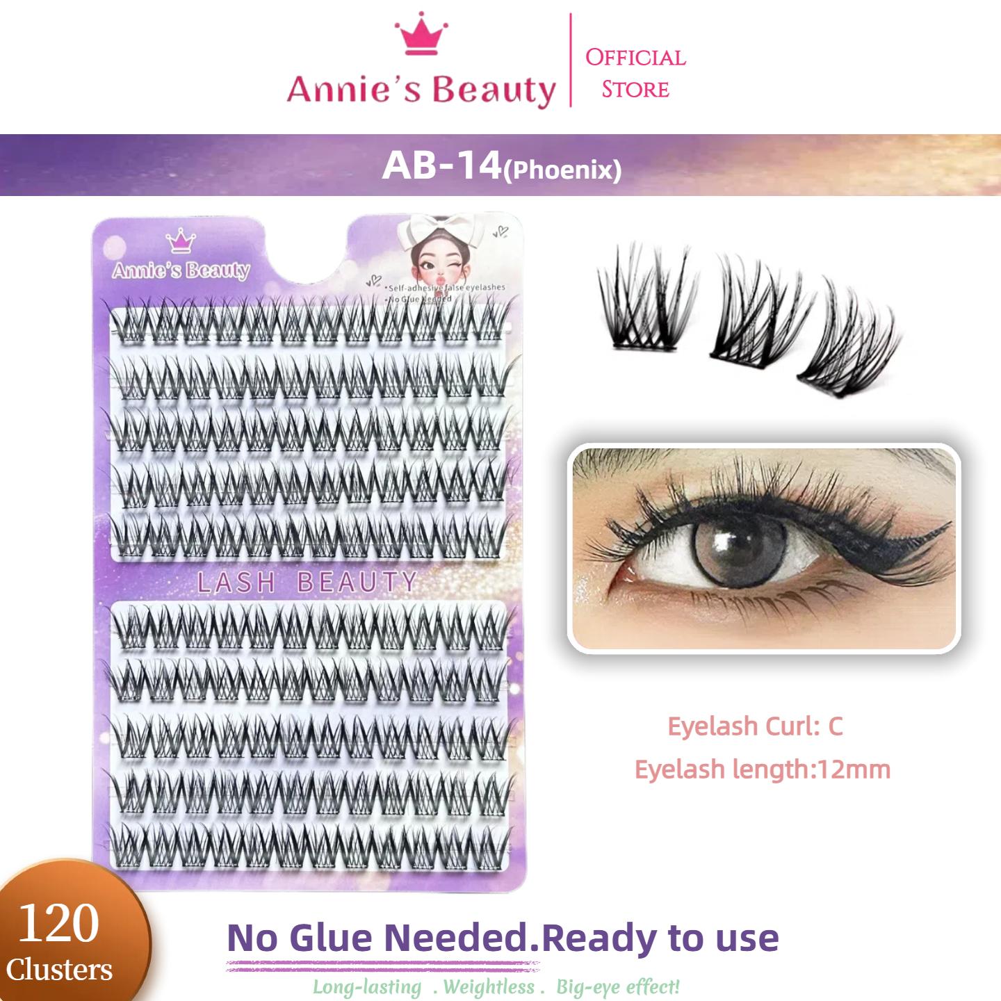 

100-240 Пучковые самоклеящиеся накладные ресницы, без клея, 11-16 мм, C+ изгиб, многоразовые, долговечные, водостойкие, ветроустойчивые, ленивые одинарные пучковые ресницы AB-16