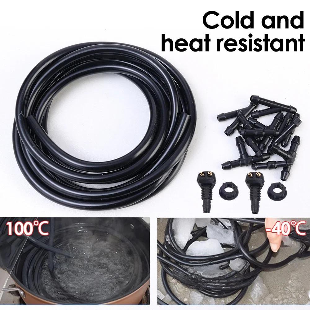 Universal Auto Car Windshield Washer Hose Wiper Blade Pipe Jet Spray Nozzle Water Fluid Tube Joiner Connector Replacement Kit