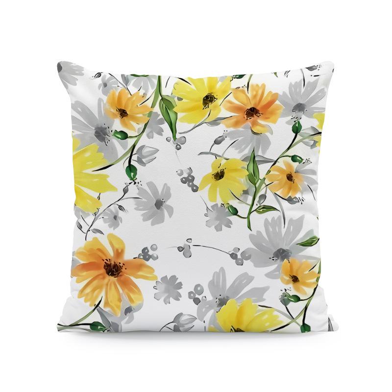 18x18 Watercolor Floral & Butterfly Pillow Cover for Spring/Summer Farmhouse Decor