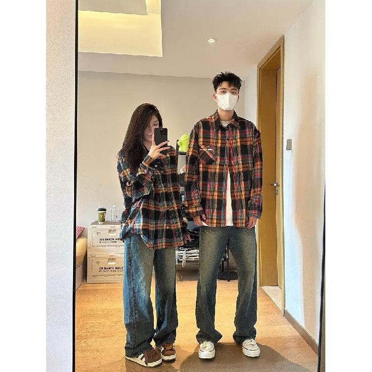 2024 Letter Long Sleeve Shirt Japanese Hong Kong Style Ins Loose Shirt Boys Summer Trendy Versatile Casual Coat