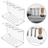 2Pcs Clear Shaving Planner Modern Acrylic Cutlery Stand Durable Countertop Bathroom Shelf for Grooming Tools