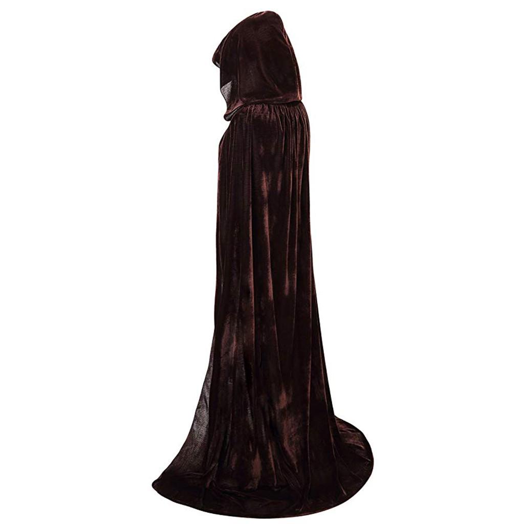 Unisex Cloak Retro Party Cape Balls Show Clothings Halloween Witch Hooded Cloak Party Fashion Scary Halloween Cosplay Costume