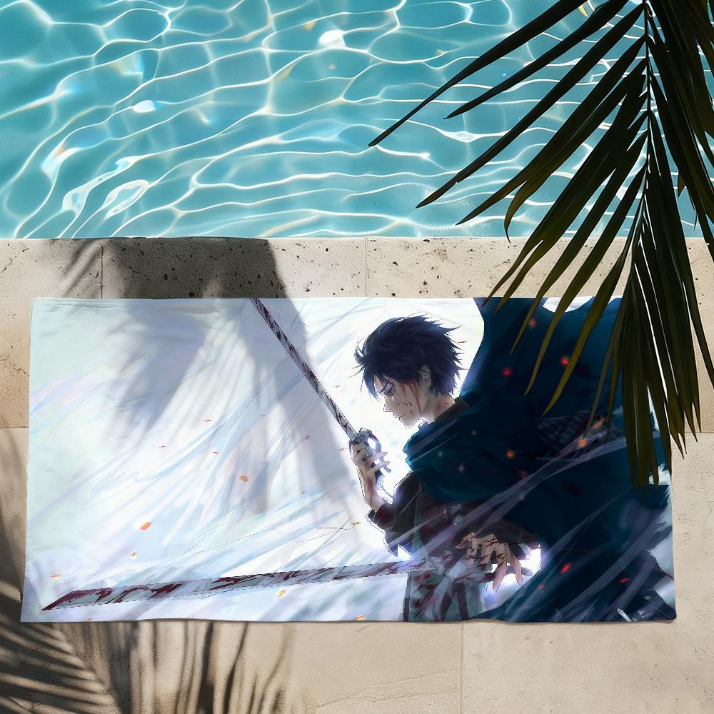 Anime A-attack on Titan Levi Ackerman Beach Towel For Beaches Yoga Studios Gyms Hot Springs Swimming Pools And Picnics