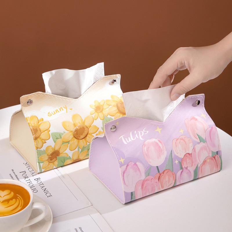 Modern Leather Tissue Box For Living Room And Car And Multi Use Features