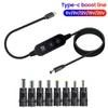 PD USB-C To DC 5V/9V/12V/15V/20V Multi-Voltage Adapter Cable Laptop Display 8 Connectors LED Fo L4V7