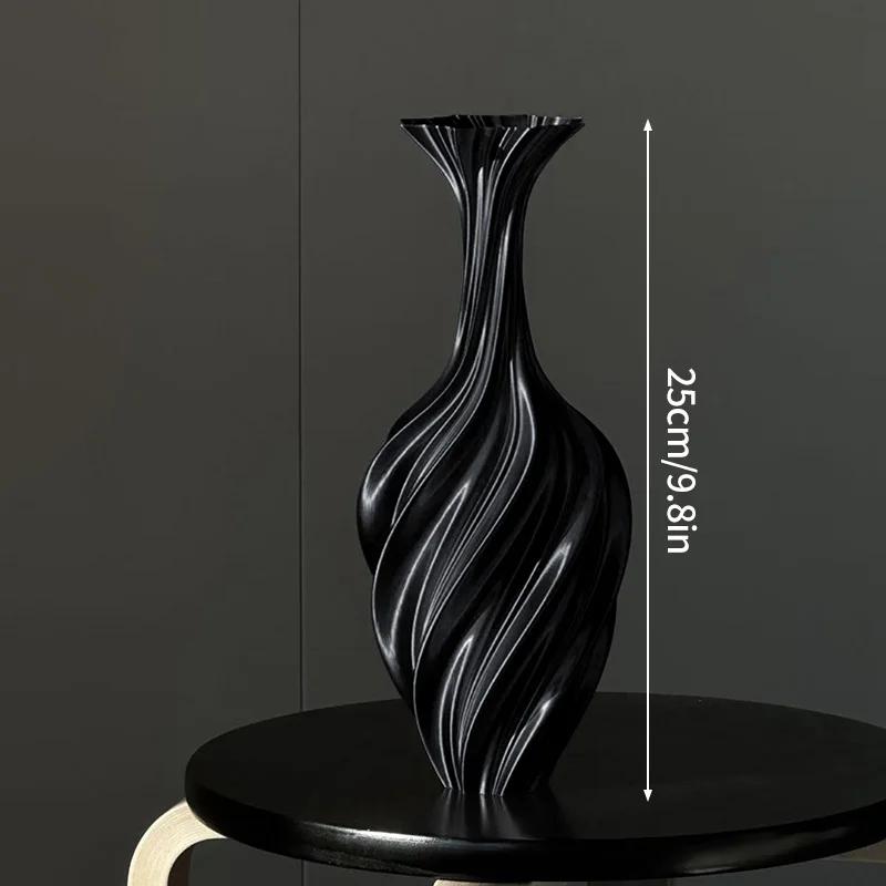 

Top Quality Modern Style Plastic Flower Vase White Black Aesthetic Floral Arrangement Display Room Decoration Flower Bottle