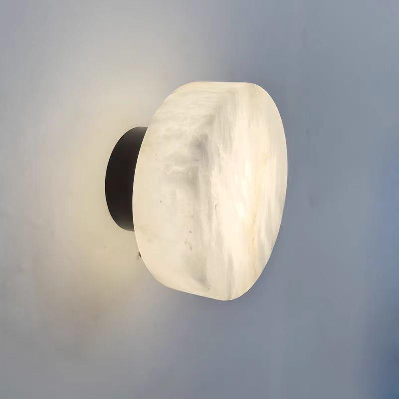 Mid-Century Modern Spanish Alabaster Wall Lamp: Nordic Style for Living Room or Bedroom