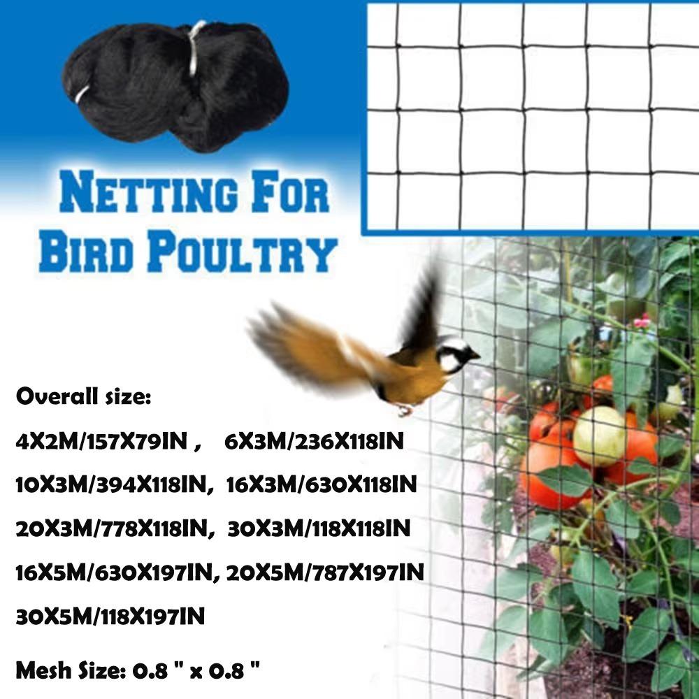 6-30m Nylon Net Plastic Anti Bird Catcher Netting Fruit Tree Flower Garden Mesh  Pest Control Tool