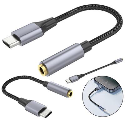 15cm Type C To 3.5mm Audio Adapter Cable for Huawei Honor Xiaomi iPhone 15 Series Headphone Converter 15cm