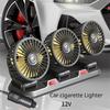 Automobilový ventilátor 360° nastavitelný 3hlavový ventilátor USB/12V/24V automobilový elektrický chladicí ventilátor 2 rychlosti tichý ventilátor do auta příslušenství do auta