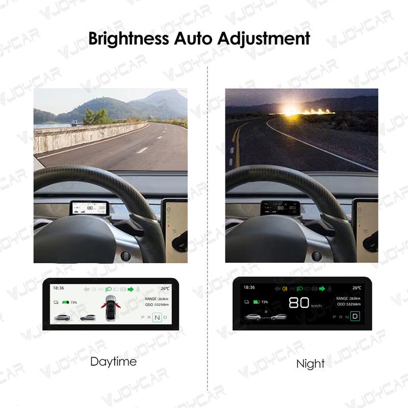 Vjoycar 4.6'' 6.2'' Dashboard Cluster Instrument Model 3 Y HUD Screen HD LCD Speedometer For Tesla Modification Car Accessories