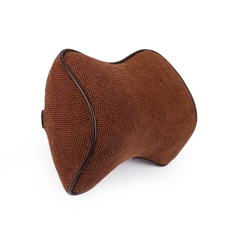Cotton and Linen Car Neck Pillow Memory Foam Headrest Pillow Adjustable Car Neck Cushion Breathable Car Pillow Head Support