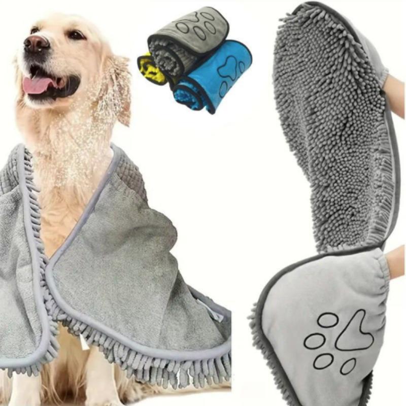 Large Absorbent Quick-Drying Pet Bath Towel for Cats And Dogs Golden Retriever Hair Blanket Small Dog Bath Supplies Teddy
