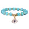 New Blue Turquoises Stone Bracelet Fashion Bohemian Green Blue Turquois Charm Bangle Handmade Healing Energy Jewelry Gift