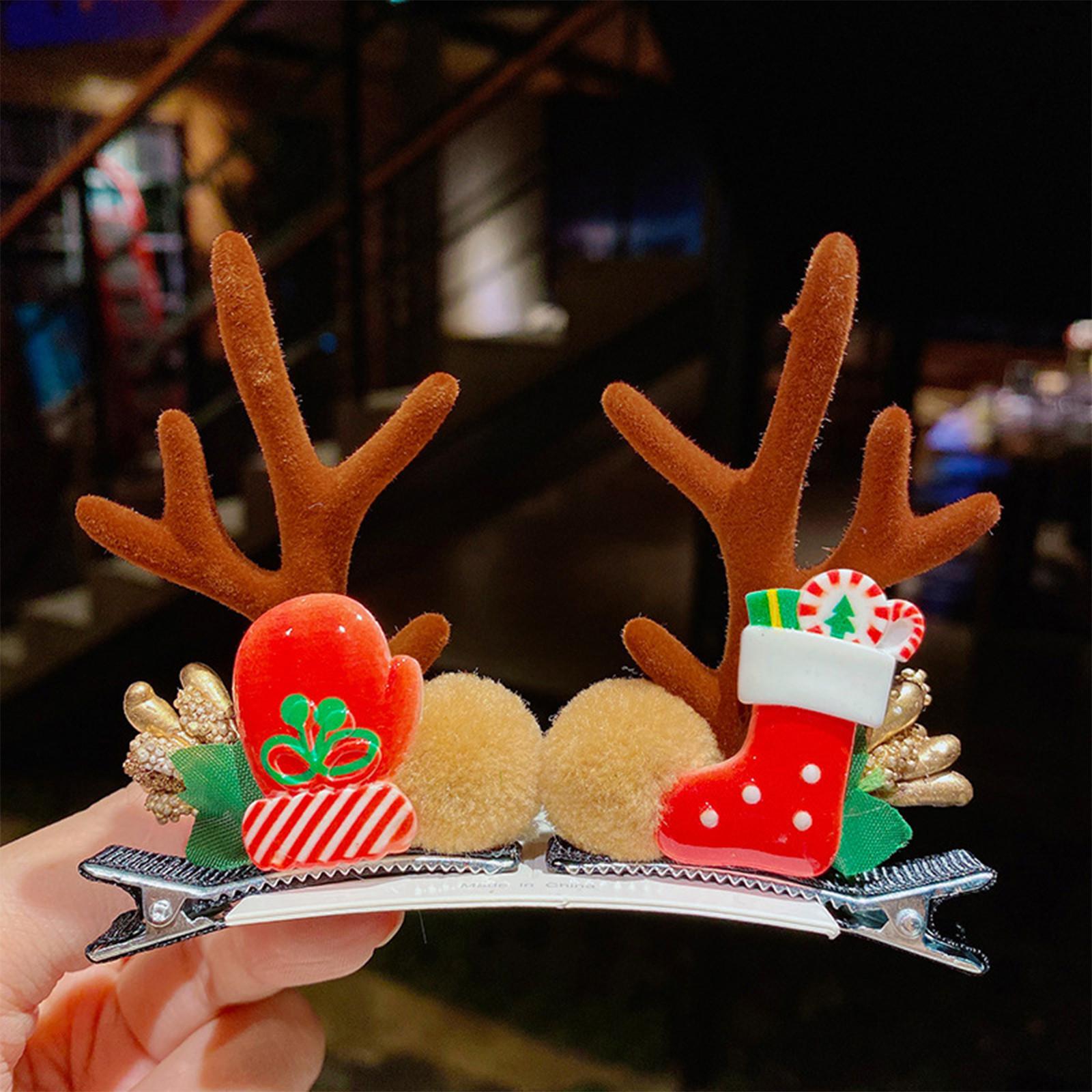 

Рождественская заколка для волос с рогами, головной убор, милые аксессуары для волос 4