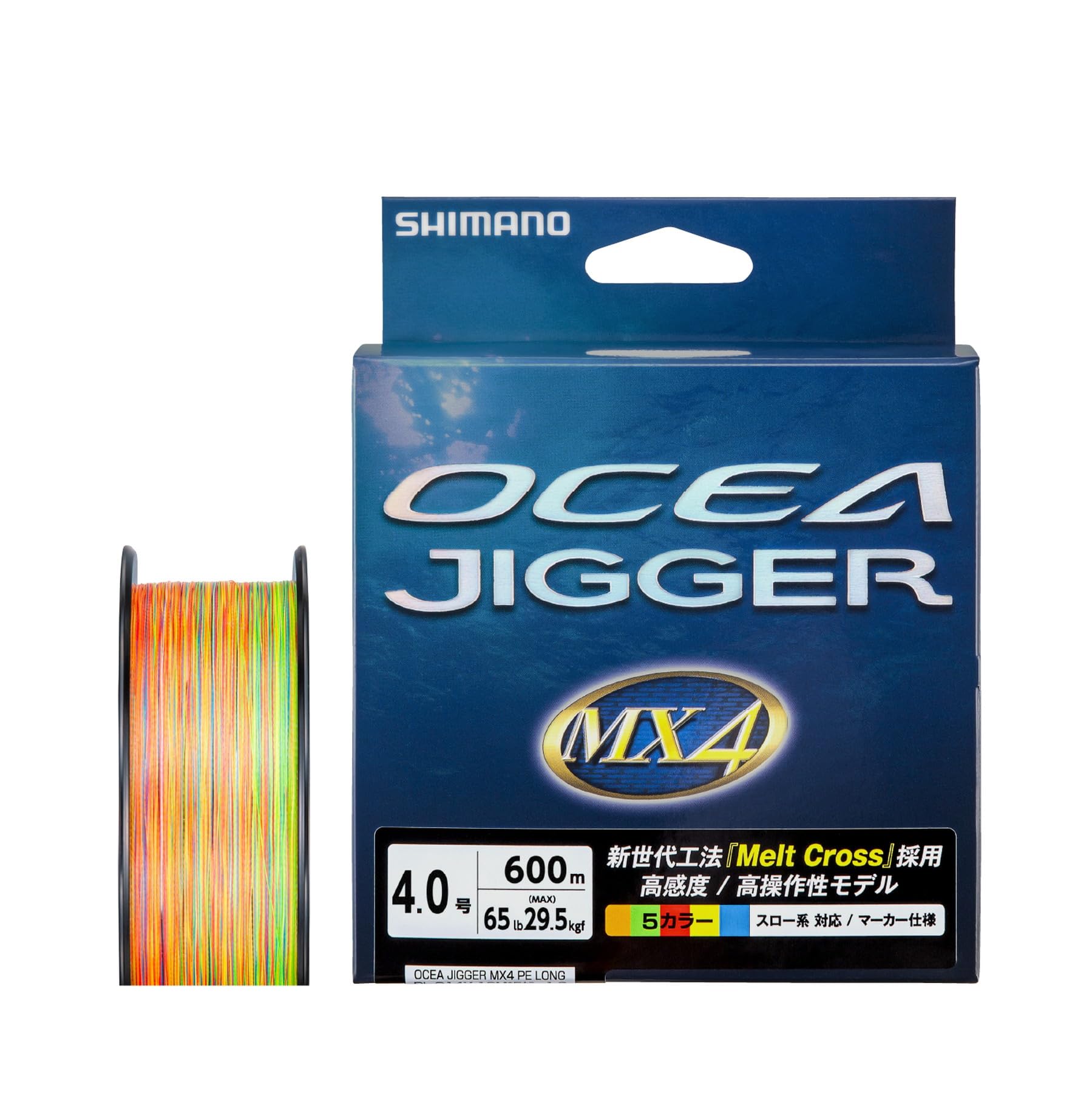 

SHIMANO PE Line Ocea Jigger MX4 PE 600m 4 Multicolor PL-O94P No. (65lb)