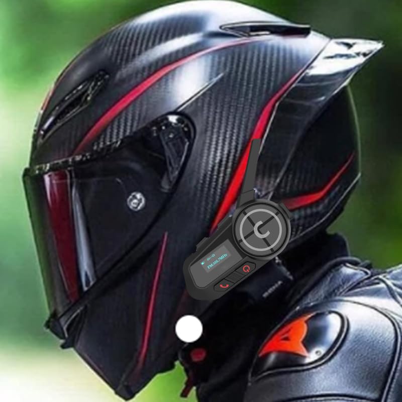 EuroFone Motorcycle Simultaneous Calling for Up To 6 22 Hours of Continuous 2000M Communication Automatic Bluetooth IP67 LED Motorcycle Bluetooth