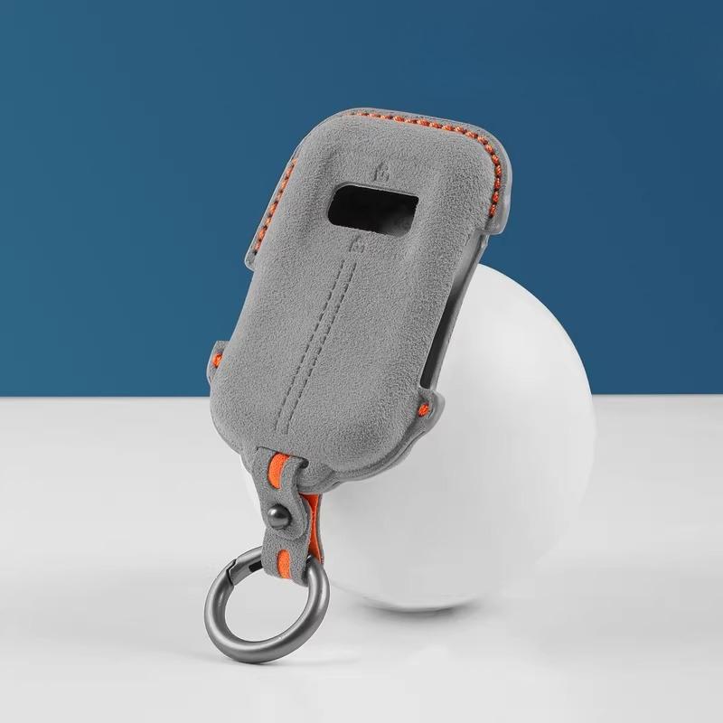 Замшевый Чехол-Ключница для Bluetooth-Ключа Автомобиля Zeekr 9X, Защитный Чехол-Оболочка, Брелок-Держатель, Аксессуары серый