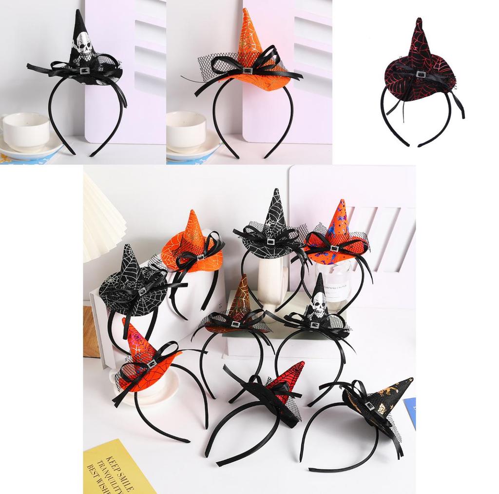 Handgemachtes Halloween-Haaraccessoire mit Spinne und Hexenhut für Cosplay und Partys