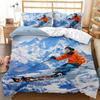 Skifahren Bettbezug Set Schneeberg Bettdeckenbezug Extremsport Spiel Polyester Steppdecke Bezug Snowboard Doppel Queen King Size
