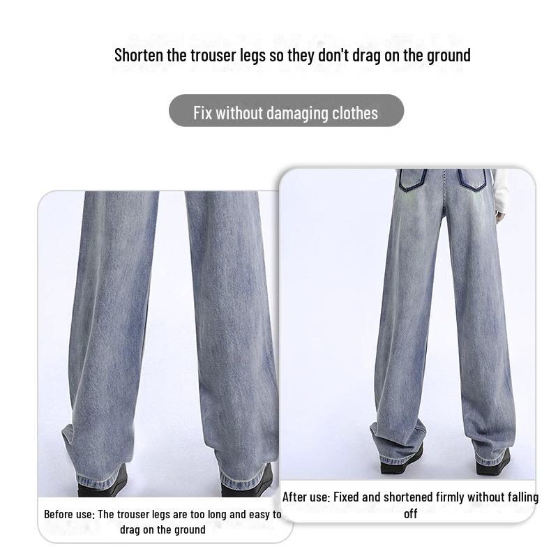 Neviditelná klipsa na lemy kalhot: Proti vytírání, Bezešvá přezka pro zapínání nohavic