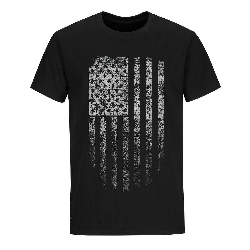 

Distressed Black USA Flag Distressed American Flag Patriotic Shirts American Tee 2XL