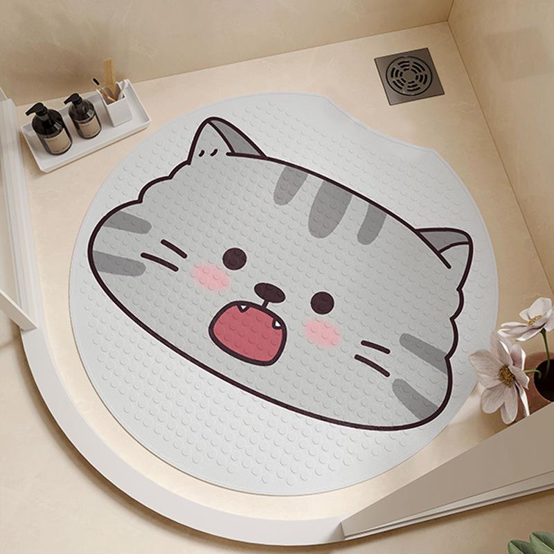 Bathroom Anti-slip Floor Mat Round Children's Suction Cup Splash Waterproof Bathroom Wet Area Foot Mat Toilet Toilet Toilet Drain Mat